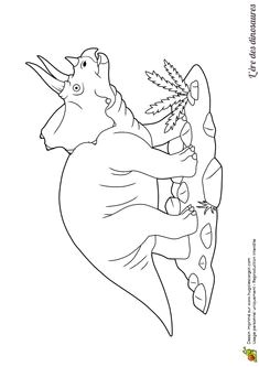 Beau dessin   colorier d un dinosaure Triceratops