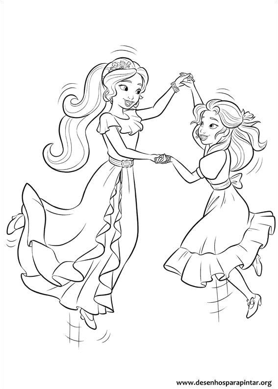 Princess Isabel and Elena of Avalor colouring page