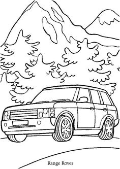 A colorier une belle Range Rover   la campagne
