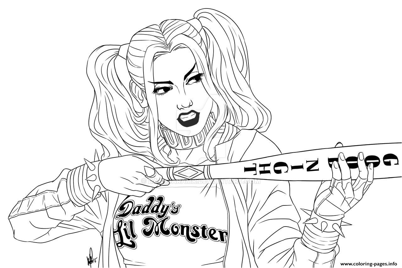 Harley with bat Suicide Squad