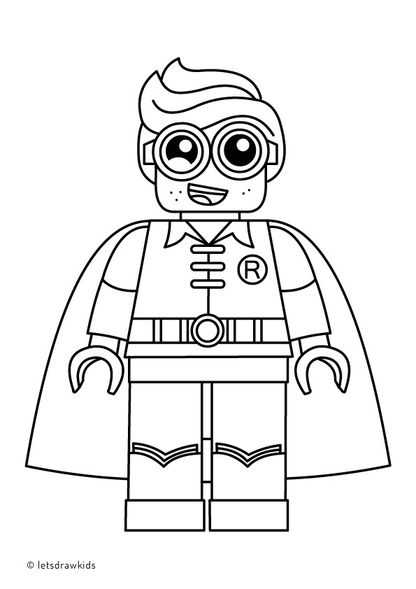 Coloring page for kids LEGO Robin from The LEGO BATMAN Movie