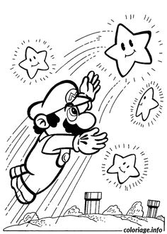 Coloriage Mario attrape une etoile Dessin   Imprimer