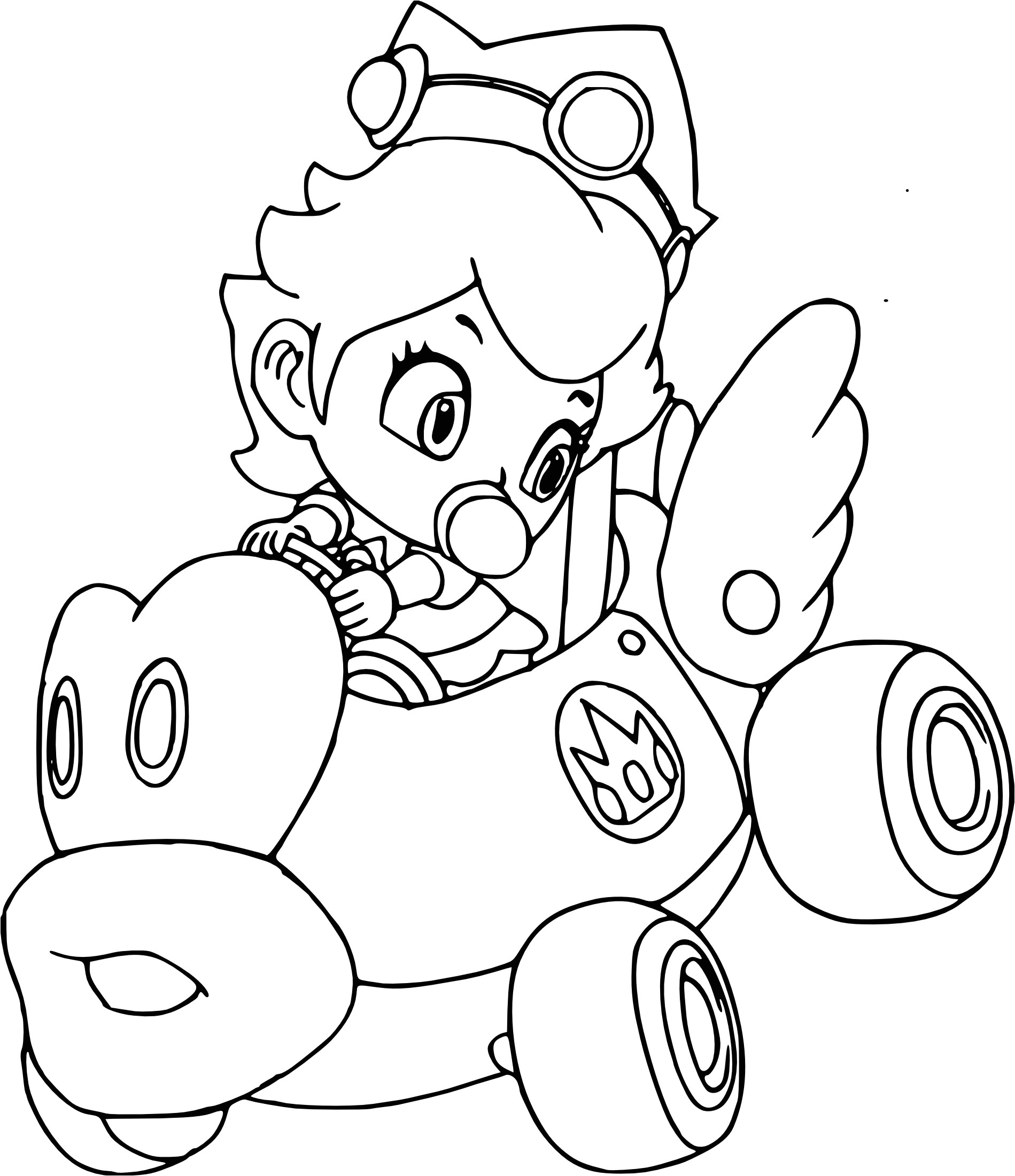 Coloriage Peach Mario Kart € Imprimer avec Coloriage Mario Kart