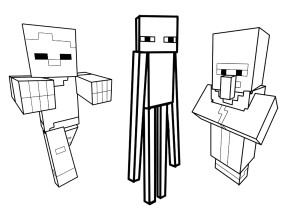 Coloriage gratuit a imprimer minecraft montage Coloriage Minecraft gratuit avec 3 personnages