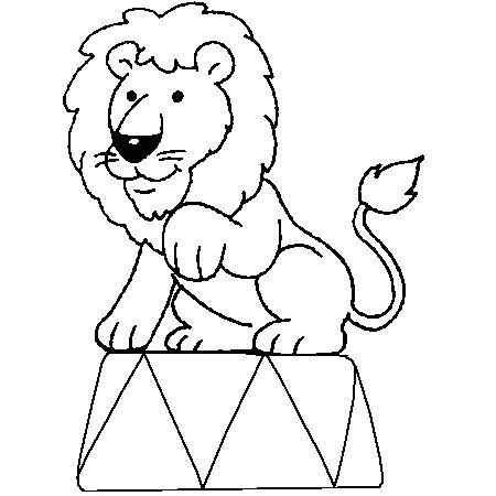 Dessin Lion Cirque a colorier