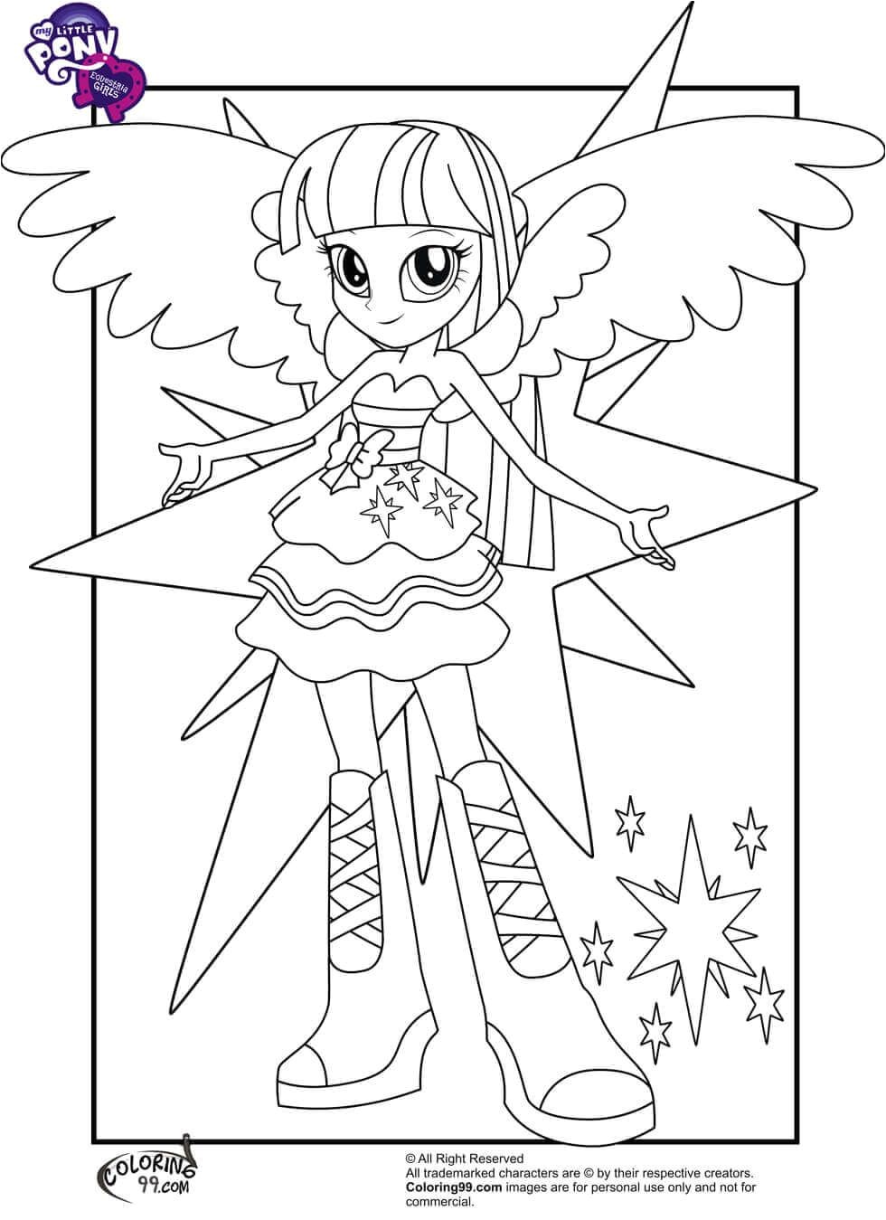 Coloriage My Little Pony Equestria Girl Rainbow Rocks Twilight Sparkle From My Little Pony Equestria Girls Coloring Page
