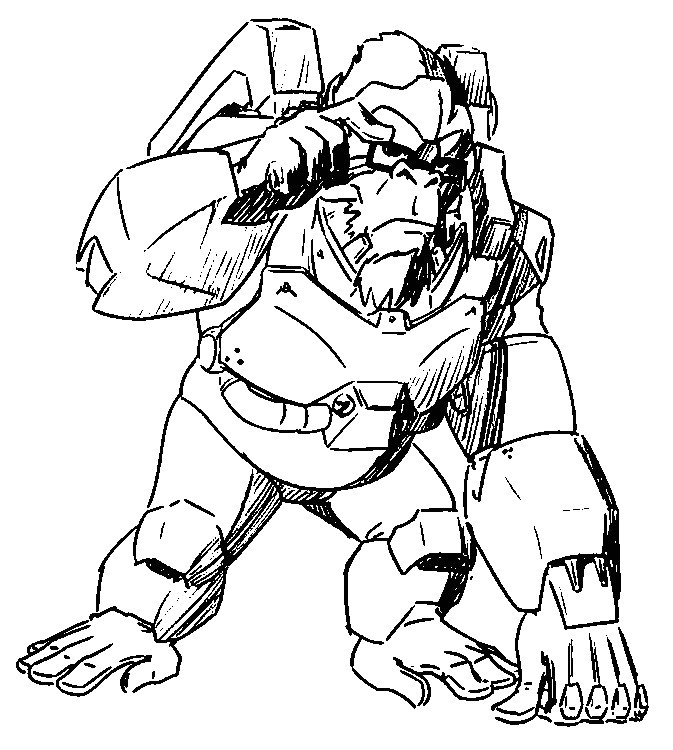 Coloriage overwatch winston 8 coloring page