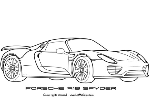 Porsche 918 Spyder Coloriage