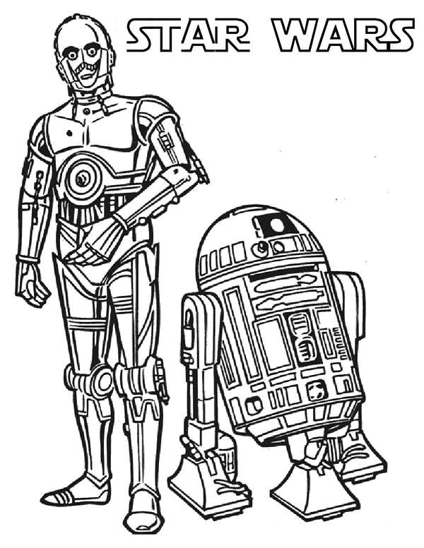 600x776 C3PO and R2D2 the Star Wars Droids Coloring Page Batch Coloring