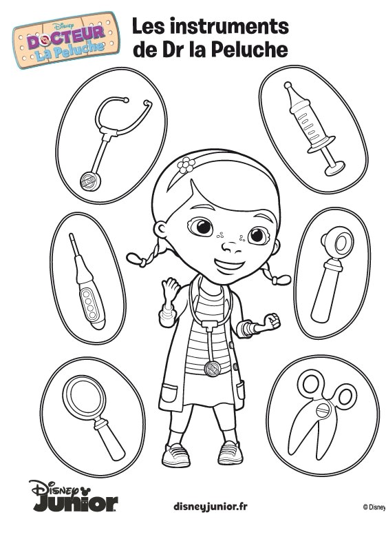 free printables Doc McStuffins coloring page cartoon coloring sheets for kids Print out disney junior cartoon Doc McStuffins coloring page for preschool