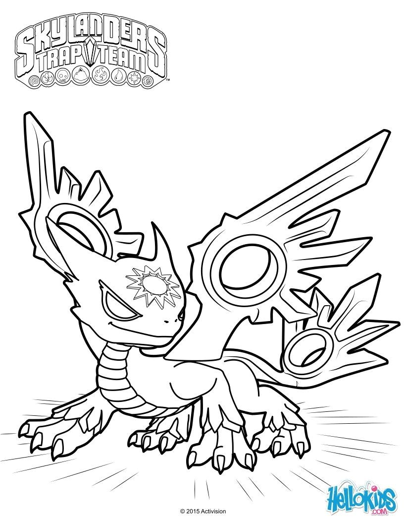 Spotlight the white dragon coloring page from skylanders trap team coloring sheets More skylanders content on hellokids