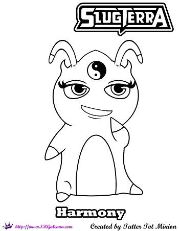 Fan Made Harmonous Slug by Tatter Tot Minion is now a coloring page