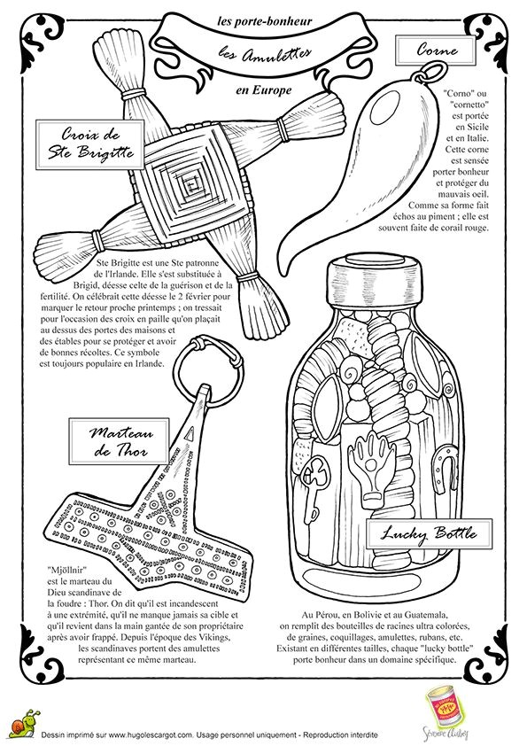 Coloriage Les Amulettes En Europe page 5 sur 14 sur HugoLescargot