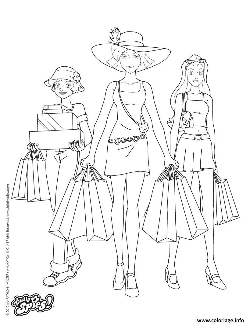 Coloriage Totally Spies Shopping Dessin   Imprimer