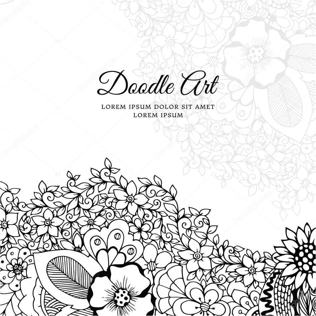 Illustration vectorielle du cadre floral Zen Tangle Dudlart Livre   colorier anti stress pour