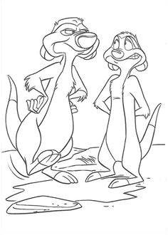 Meerkats coloring page from The Lion King category Select from printable crafts of cartoons