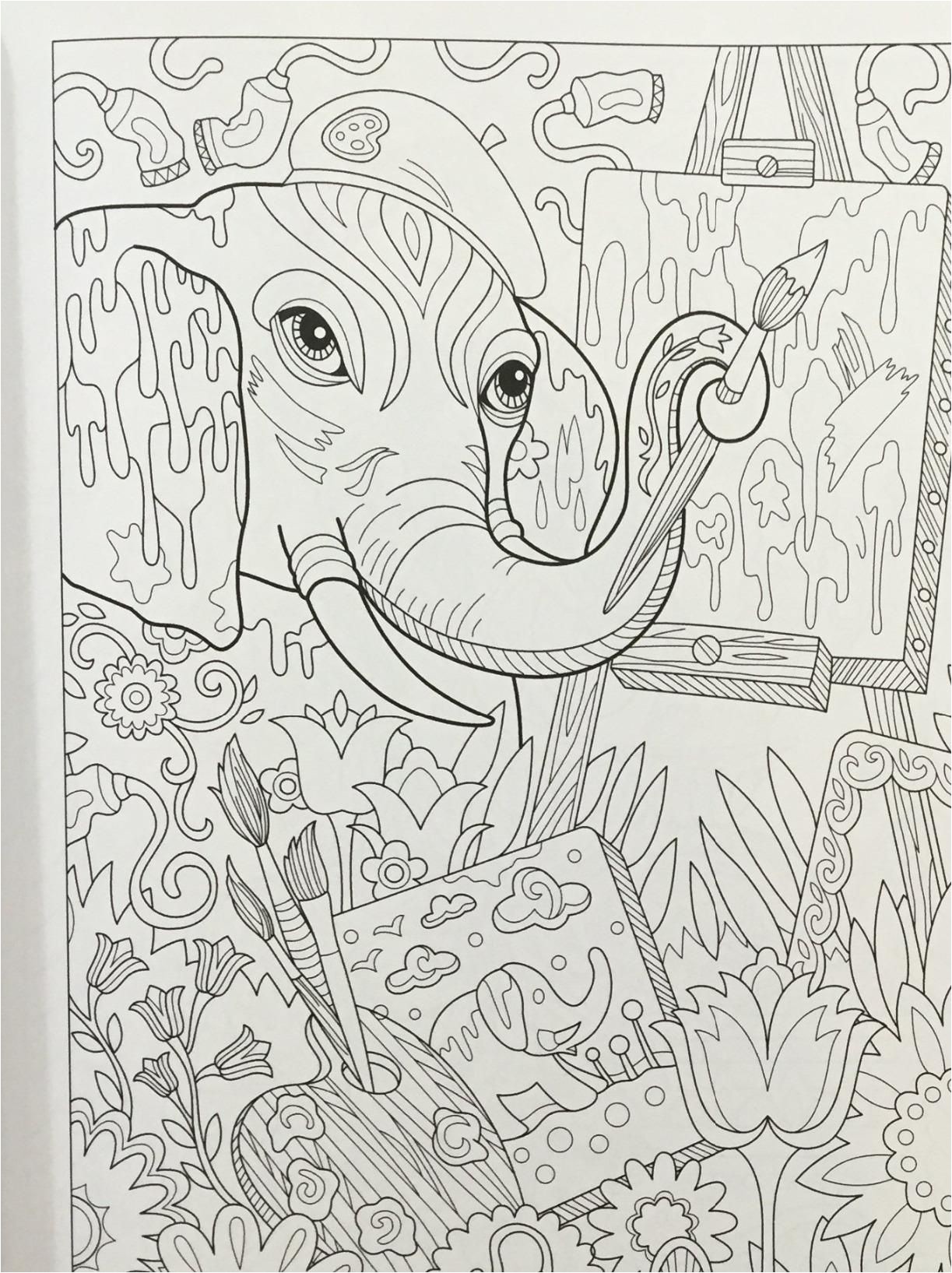 Amazon The Art of Marjorie Sarnat Elegant Elephants Adult Coloring book