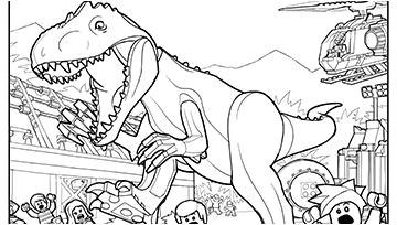 Downloadable LEGO Jurassic World colouring pages