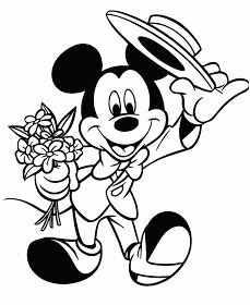 Printable disney valentine colorng pages with Mickey Mouse Printable Coloring Pages For Kids