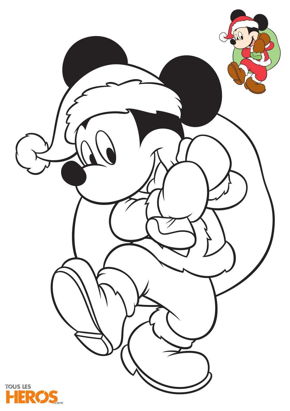 Mickey et Minnie préparent les fªtes de fin d année Coloriez les ici