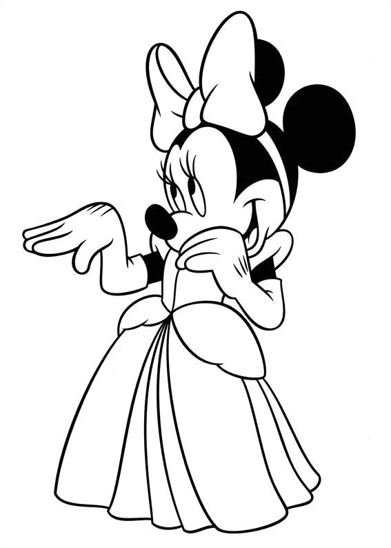 Minnie Mouse Coloring pages for kids Printable line Coloring 35