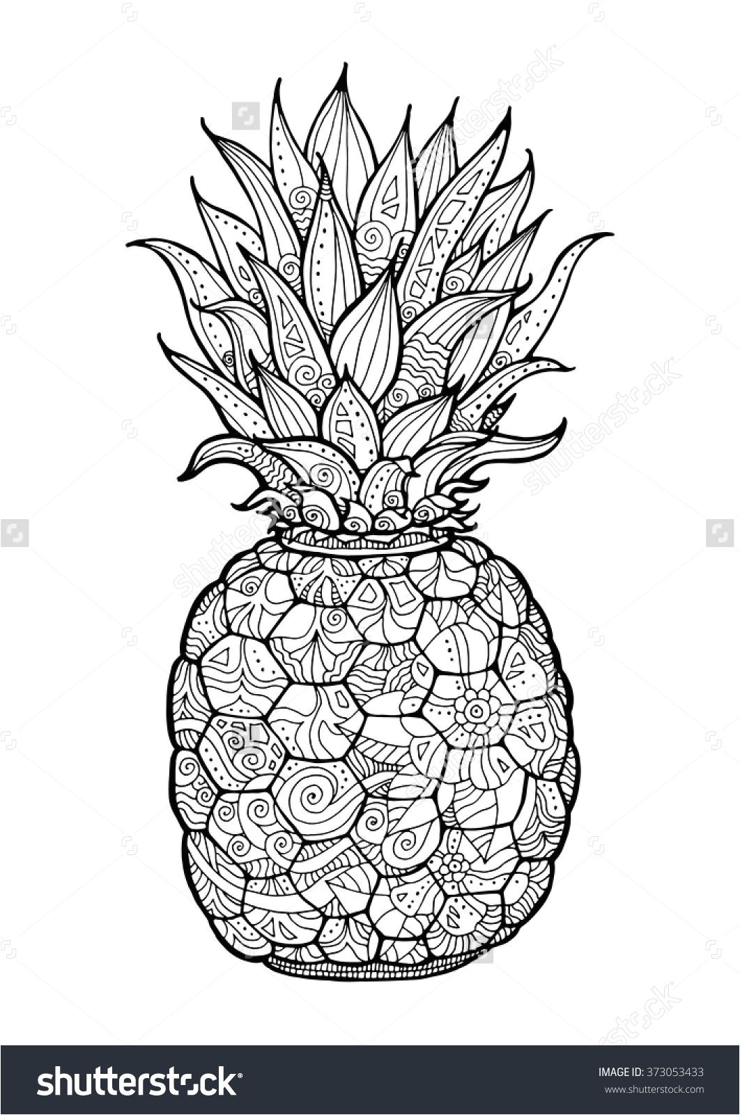 Pineapple PDF Zentangle Coloring Page por DJPenscript en Etsy Mándalas Pinterest