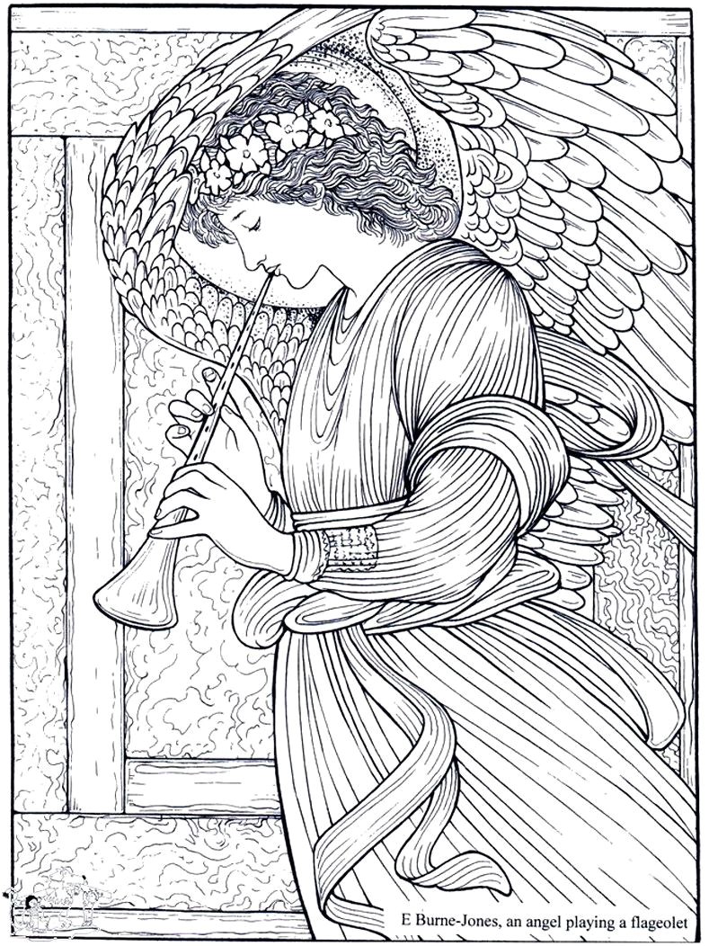 Galerie de coloriages gratuits coloriage adult burne jones an angel