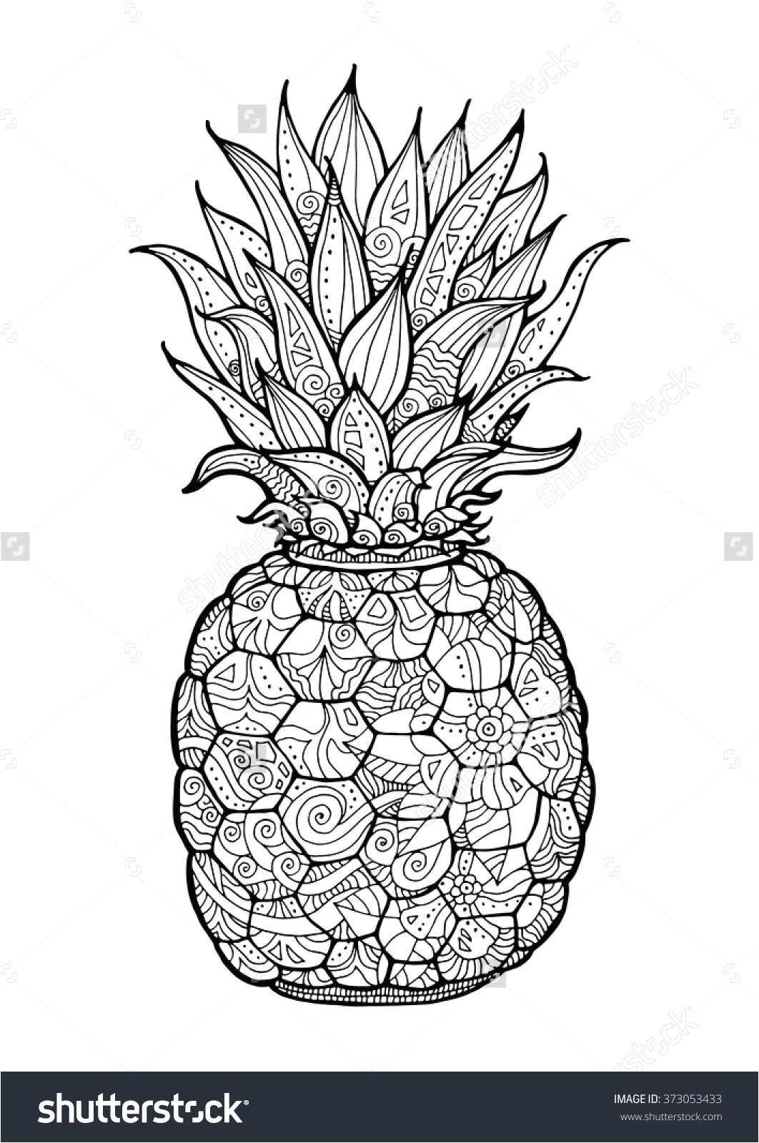 Ananas Pineapple Coloriage Jardinage Pages D un Livre De Coloriage Coloriages De Fruits Motifs Floraux Illustration Coloriage été Coloriage