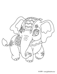 Coloriage d´un petit éléphant mignon Un coloriage parfait pour les enfants 