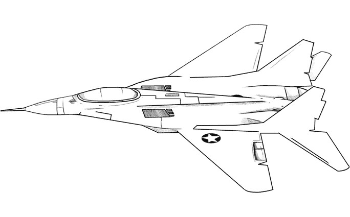 coloriage avion militaire