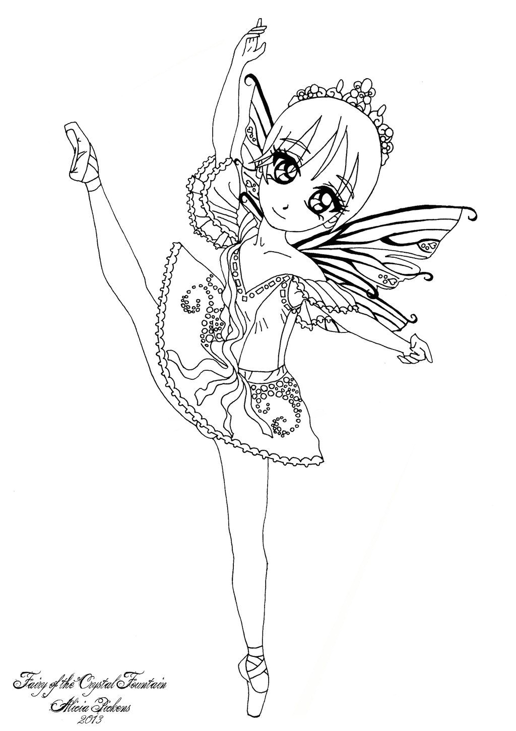 I decided to draw all six fairies from the ballet "Sleeping Beauty" as cute chibis Feel free to color this however you like please just leave my signa