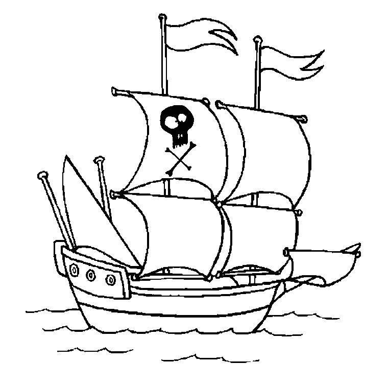 coloriage bateau pirate 1