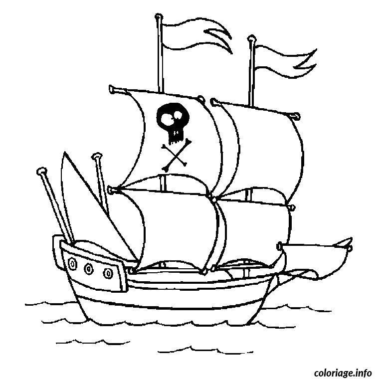 Dessin bateau pirate Coloriage Gratuit   Imprimer