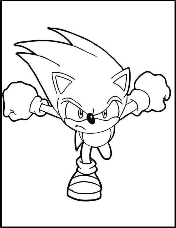 Sonic Running Printable coloring picture for kids