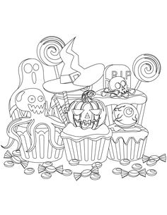 coloriage de cupcake Halloween   imprimer Imprimer iimage noir&blanc coloriez ce dessin anti stress