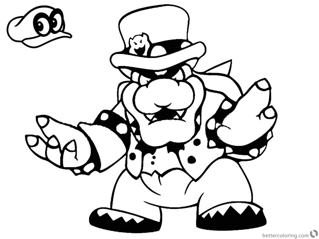 Super Mario Odyssey Coloring Pages Bowser Free Printable Coloring Mario Coloring Pages 