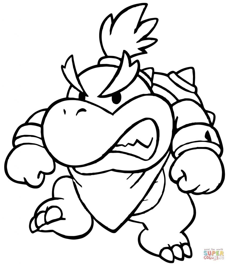 Coloriage Bowser Squelette Bowser Jr Drawing At Getdrawings Danieguto