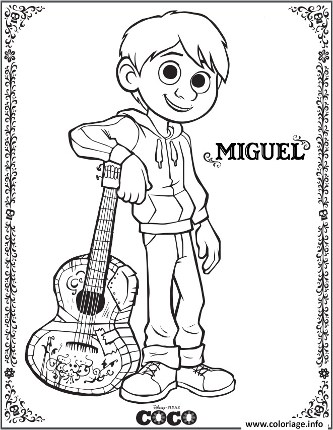 Coloriage Miguel Coco Disney Dessin   Imprimer