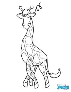 Coloriage d une girafe maladroite  imprimer gratuitement ou colorier en ligne sur hellokids