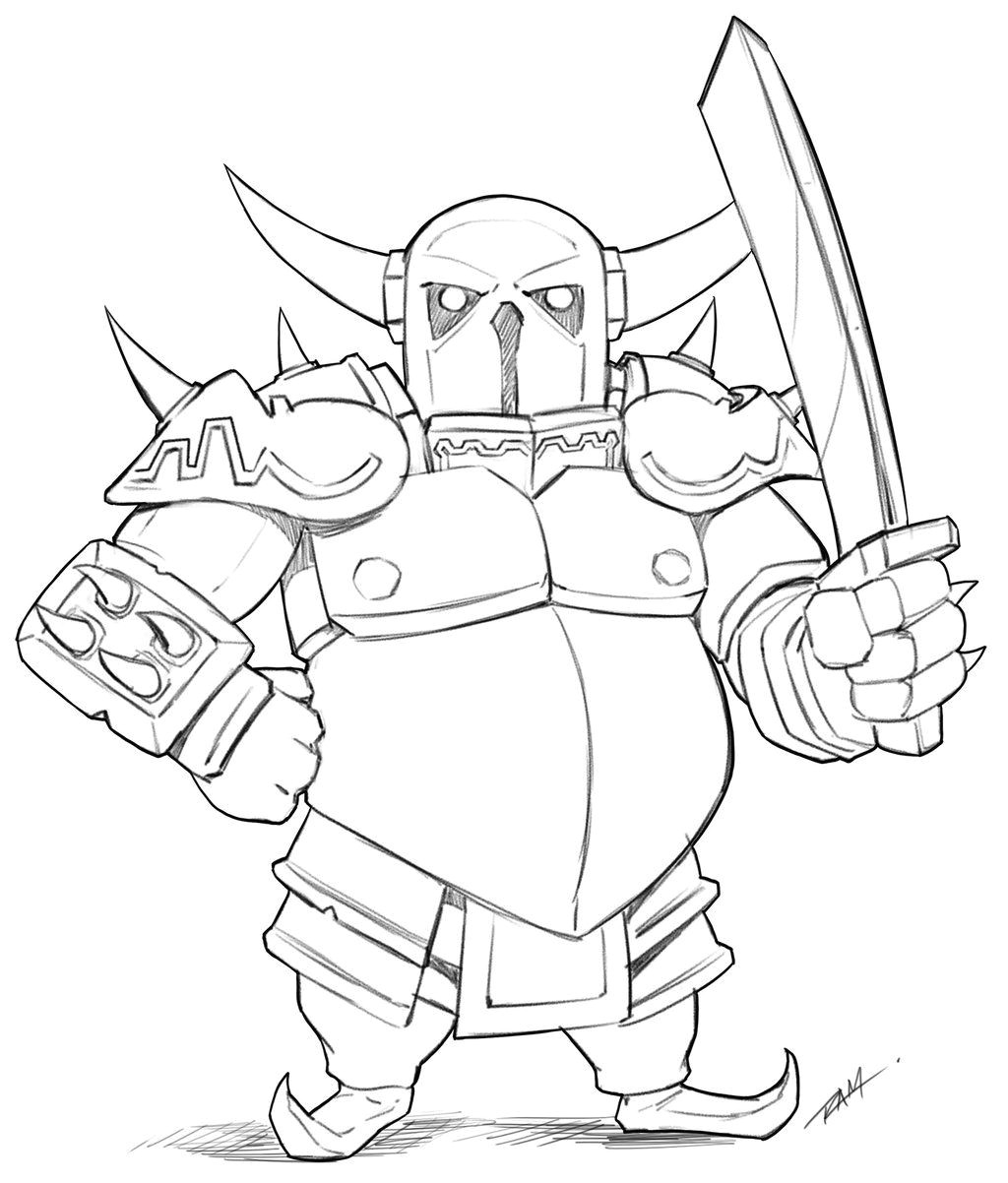 Coloriage Clash Royale Mega Chevalier  danieguto.net