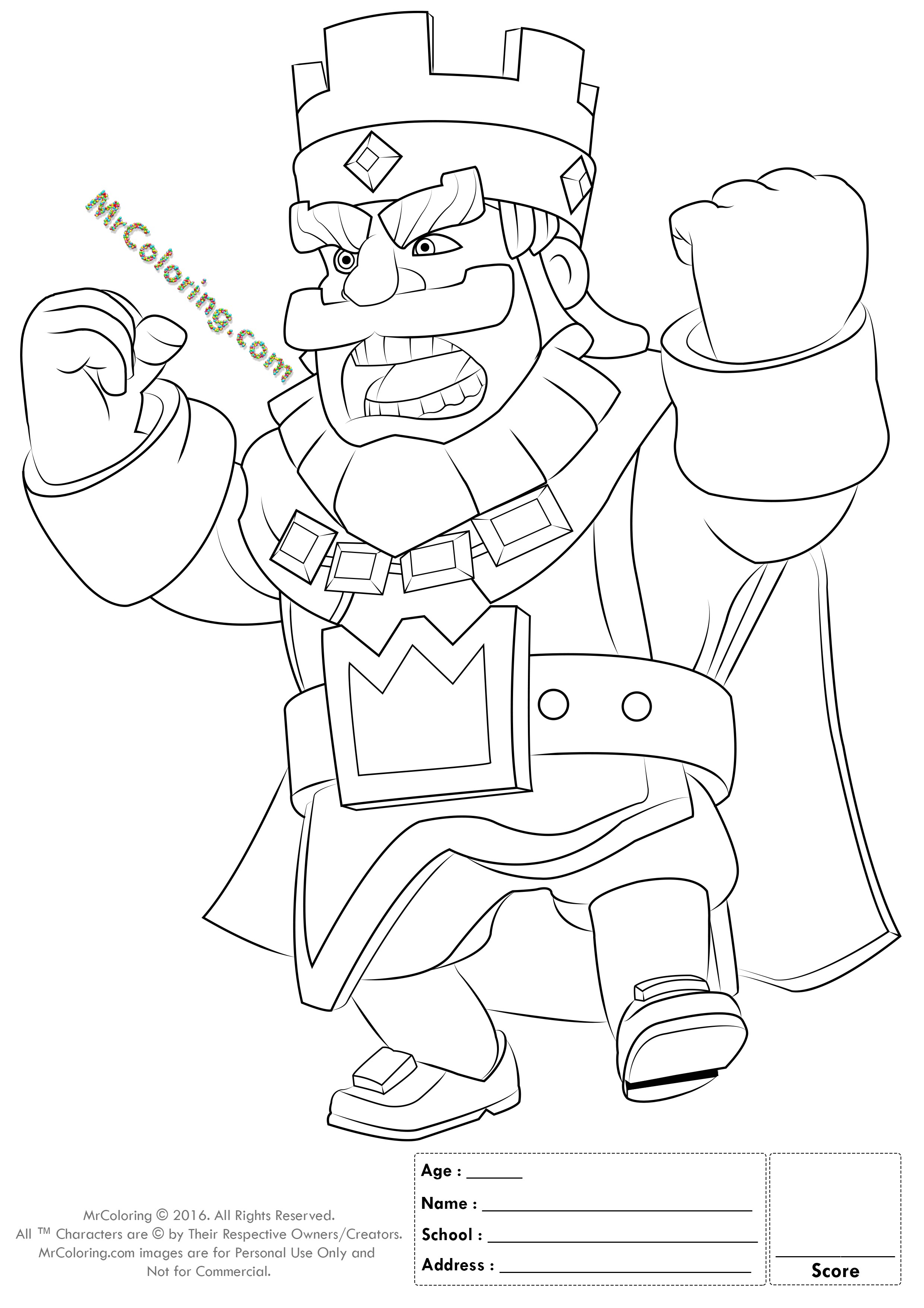 Clash Royale Mega Knight Free Printable Coloring Pages  Free Printable