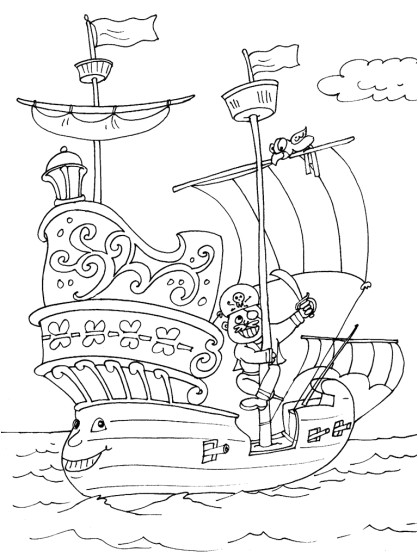 coloriage bateau pirate 26 [159 33