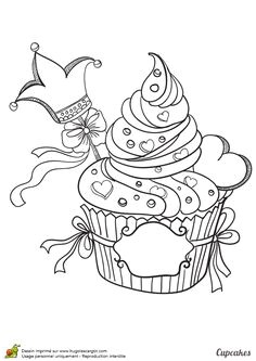 Le roi des cupcakes   colorier il est énorme avec des décorations de folie