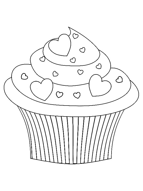 cupcake valentijn kleurplaat