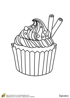 Coloriage De Cupcake  Kawaii Un Cupcake  Plein De Cr me Avec 