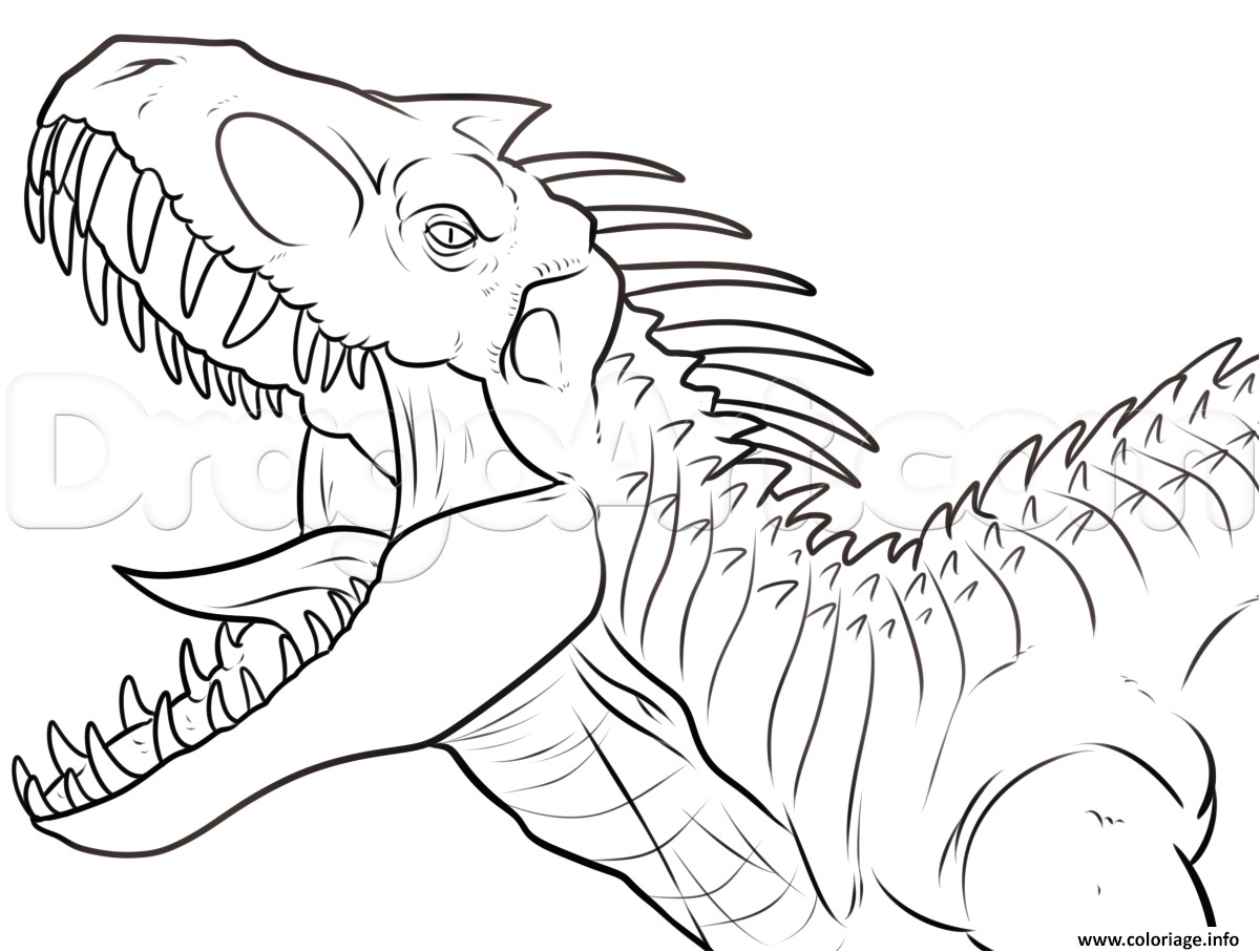 Coloriage indominus rex jurassic park dinosaure Dessin   Imprimer