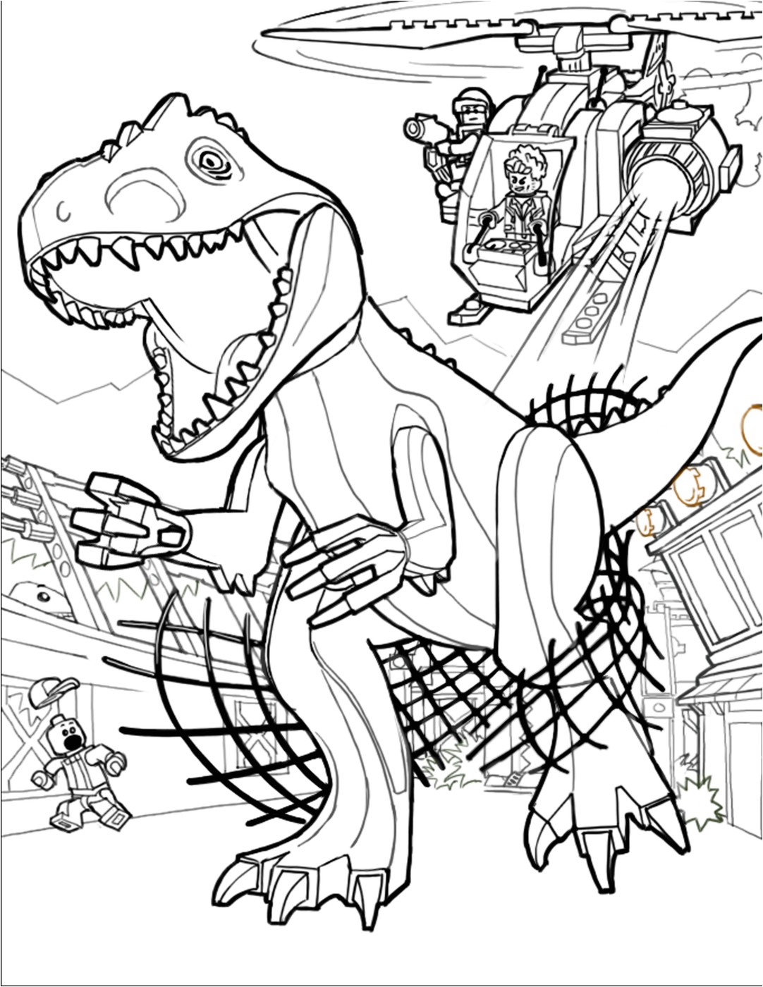 LEGO Coloring Pages Jurassic World