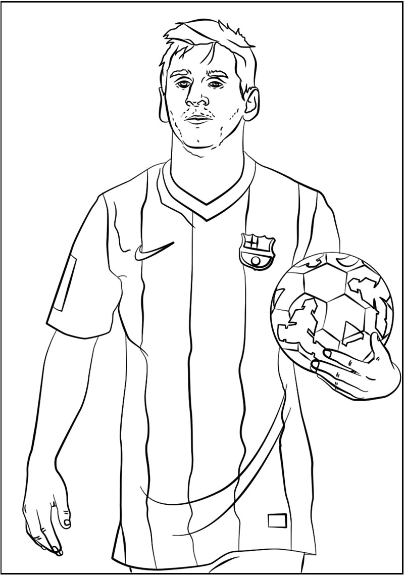 lionel messi soccer player coloring sheet