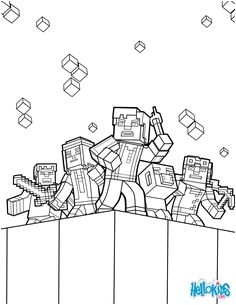 Voici un tr¨s joli coloriage sur le jeu Minecraft Un dessin original sur les jeux vidéo pour détendre les enfants ou les plus grands