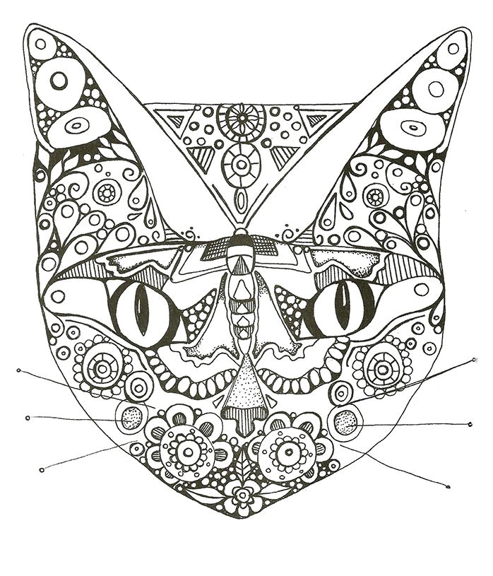 Les 25 meilleures id es de la cat gorie coloriage chat sur pinterest dessin chat dessiner un Mandala de chat